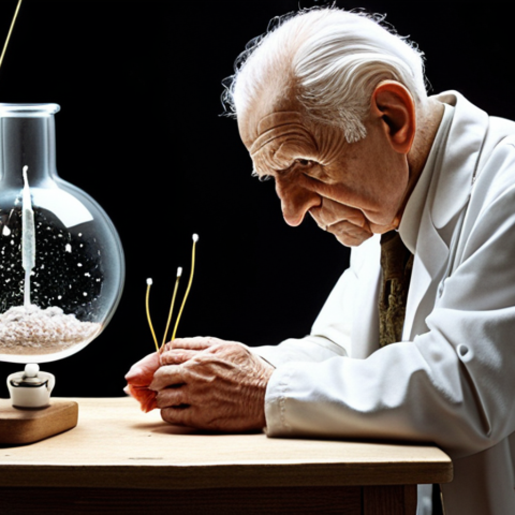 A visual representation of Karl Popper's philosophy, contrasting traditional scientific methods (observation-based) with his proposed method (problem-solving and falsification). The image should depict a scientist thoughtfully considering a problem, juxtaposed with symbols of traditional observation, highlighting the shift in scientific approach.